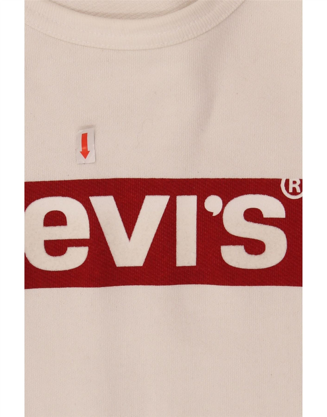 LEVI'S Mens Graphic Sweatshirt Jumper Medium White Cotton Vintage Levi's and Second-Hand Levi's from Messina Hembry 
