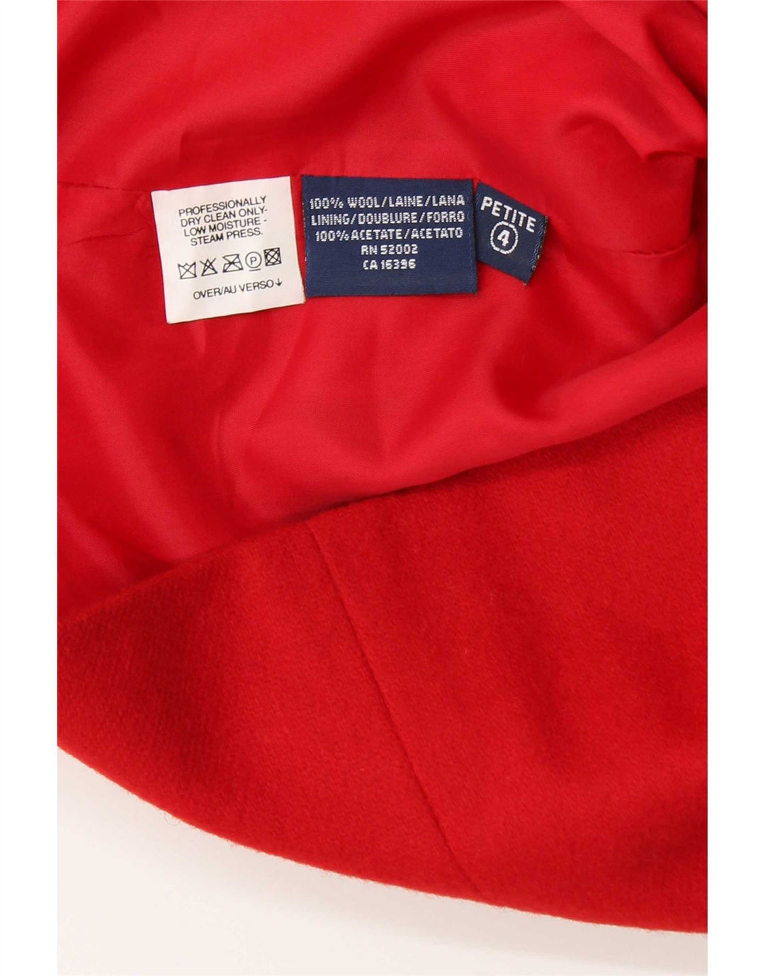 Vintage mujer 2 botones Blazer chaqueta US 4 pequeña lana roja