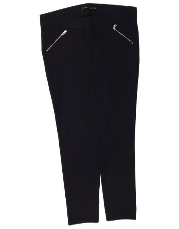 Zara Mujer Pantalón Casual Slim 2XL W34 L26 Viscosa Negro