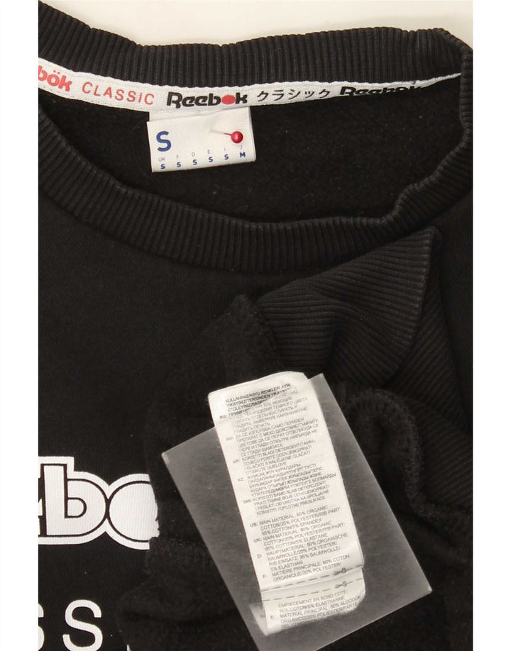 Reebok - Sudadera gráfica para hombre, jersey pequeño de algodón negro
