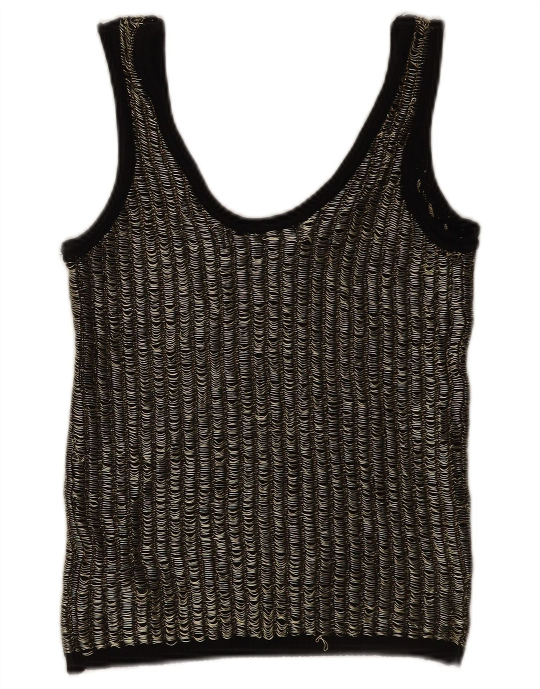 Zara Mujer Crop Vest Top UK 40 Medium Viscosa A Rayas Negras