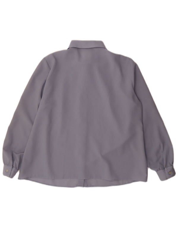 Primavera Firenze Blusa Camisa Mujer IT 51 XL Piel Polar Geométrica Azul