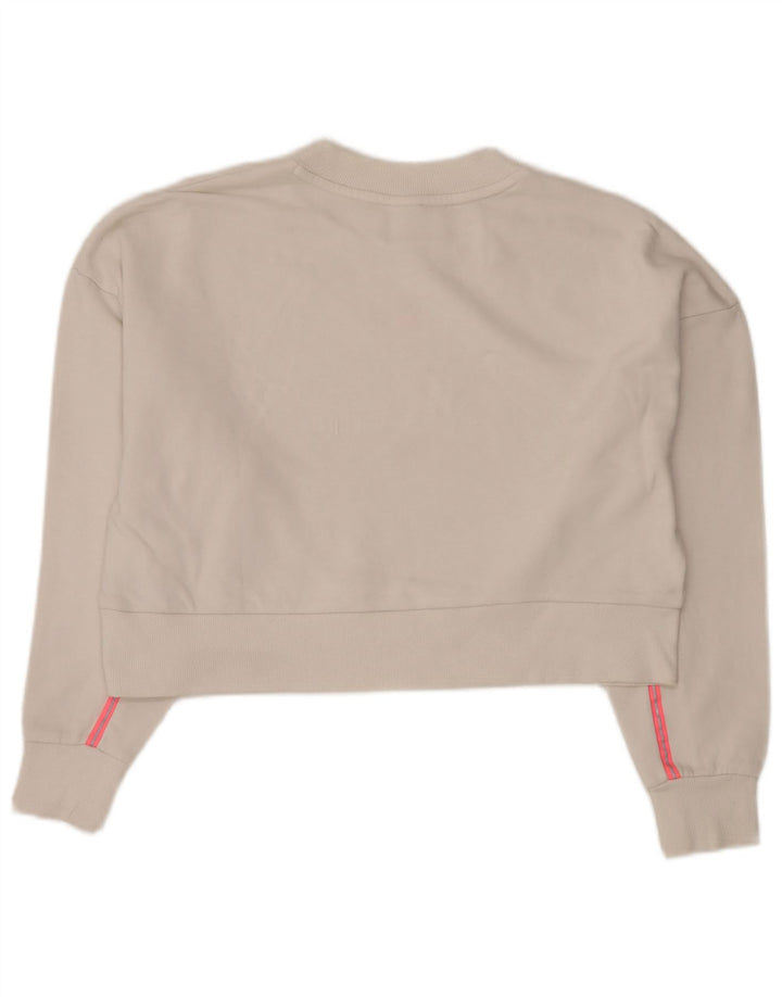 PUMA Sudadera corta extragrande para mujer UK 14 Medium White Cotton