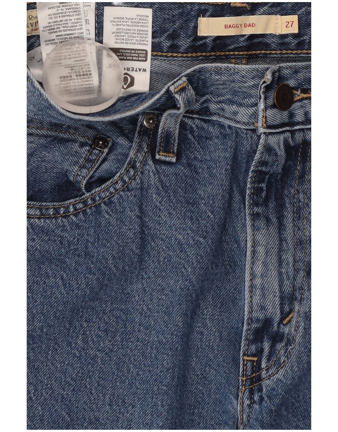LEVI'S Jeans de pierna ancha Baggy Dad para mujer W27 L30 Algodón azul