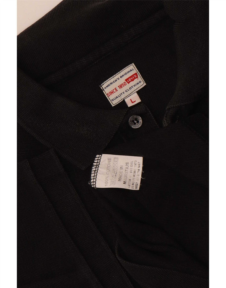 Levi's Polo para hombre de algodón negro grande
