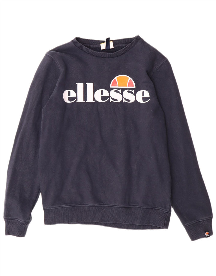 Ellesse Boys Graphic Sudadera Jumper 12-13 Años Azul Marino Algodón