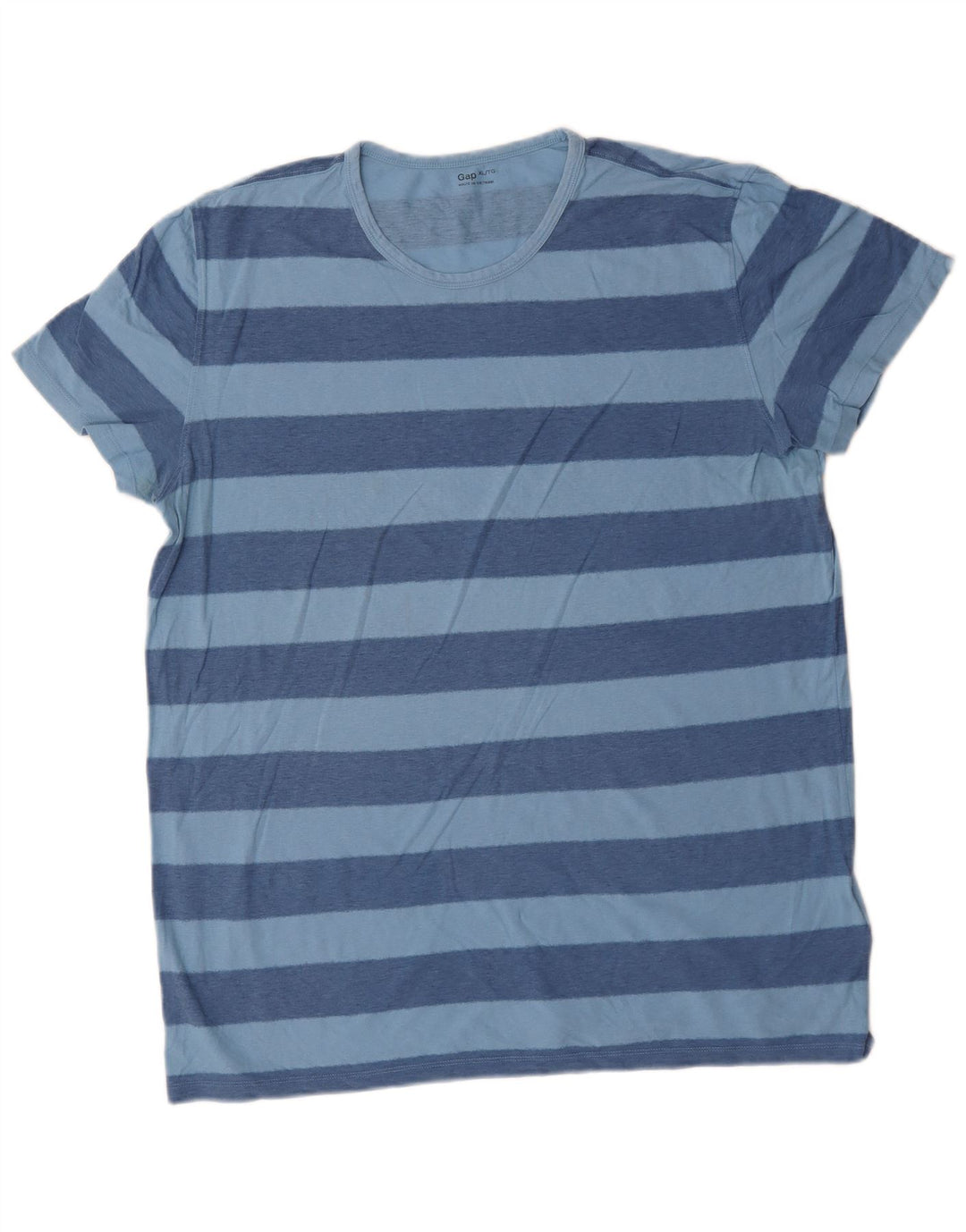 Camiseta Gap Hombre Top XL Algodón A Rayas Azul