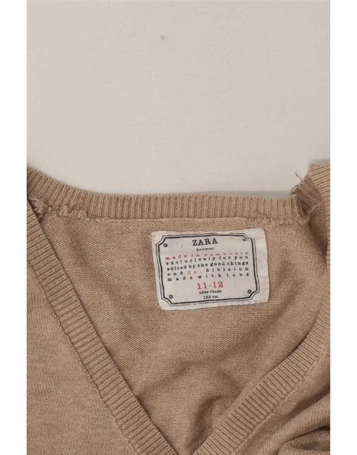 Zara Jersey Cárdigan Niño 11-12 Años Beige