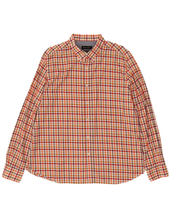 Camisa Hombre Massimo Dutti 2XL Cuadros Amarillos