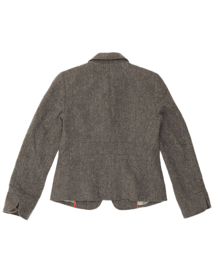 J. Crew Chaqueta tipo blazer con 1 botón para mujer US 4 Small Grey Herringbone Wool