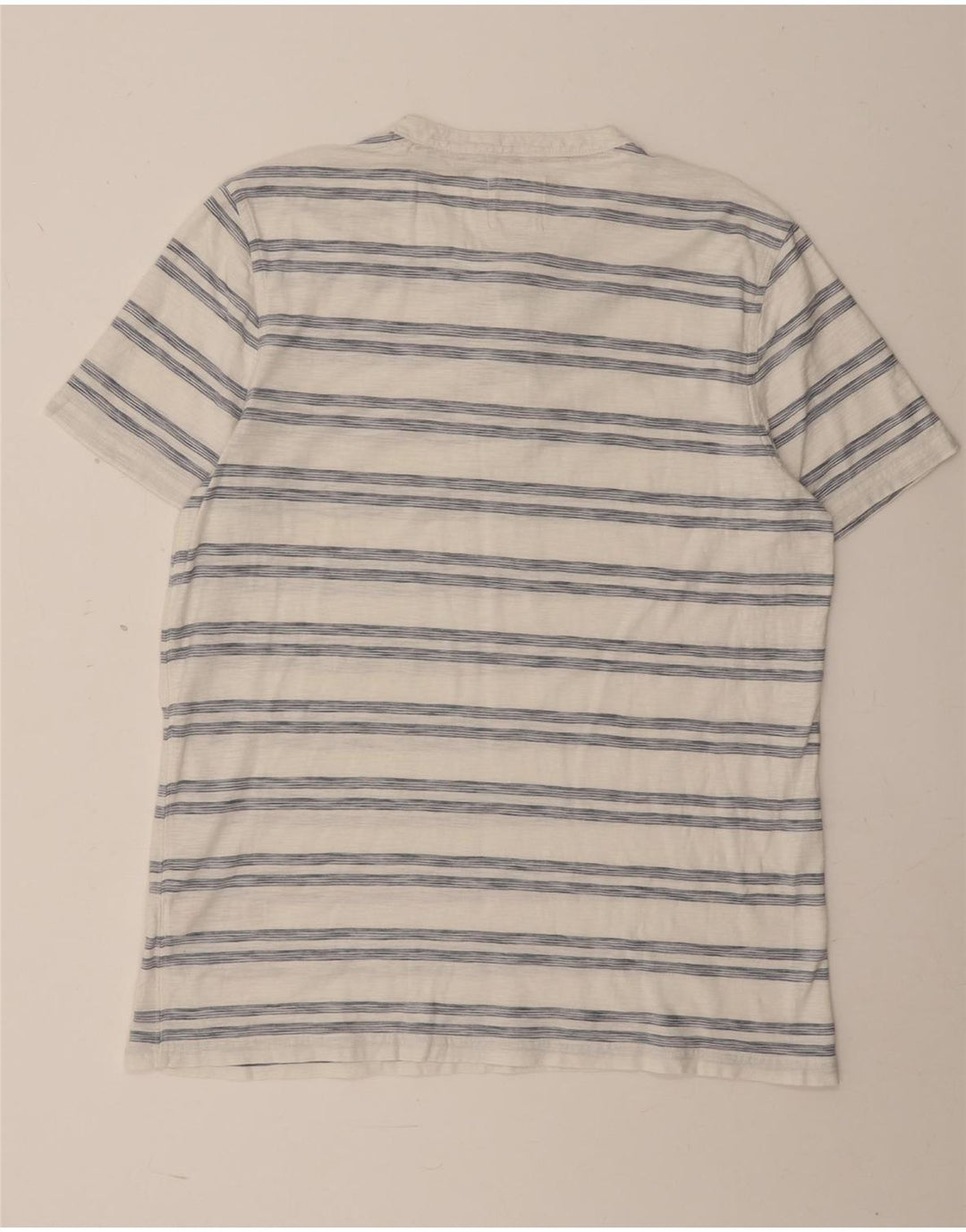 Camiseta de hombre Fat Face Top grande de algodón a rayas blancas