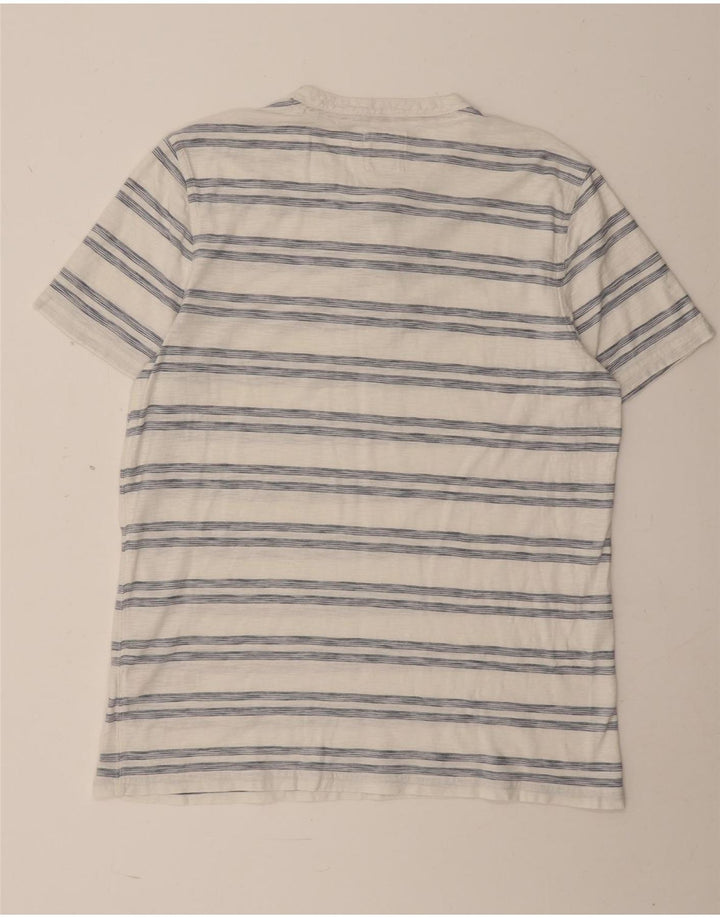 Camiseta de hombre Fat Face Top grande de algodón a rayas blancas