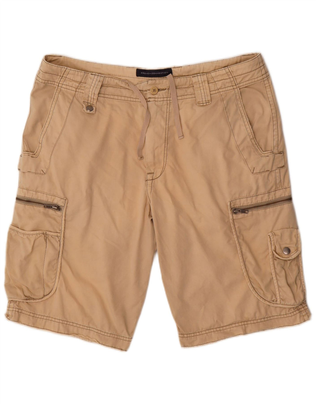 French Connection Pantalones cortos tipo cargo para hombre W38 XL Algodón beige