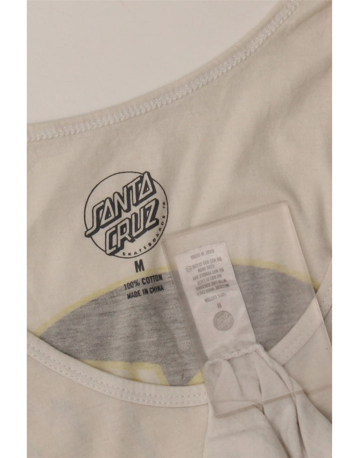 Santa Cruz Hombre Camiseta Sin Mangas Con Estampado De Algodón Blanco Medio