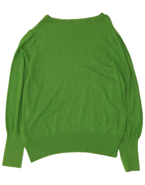 Marks & Spencer Jersey con Cuello Barco para Mujer UK 22 3XL Viscosa Verde