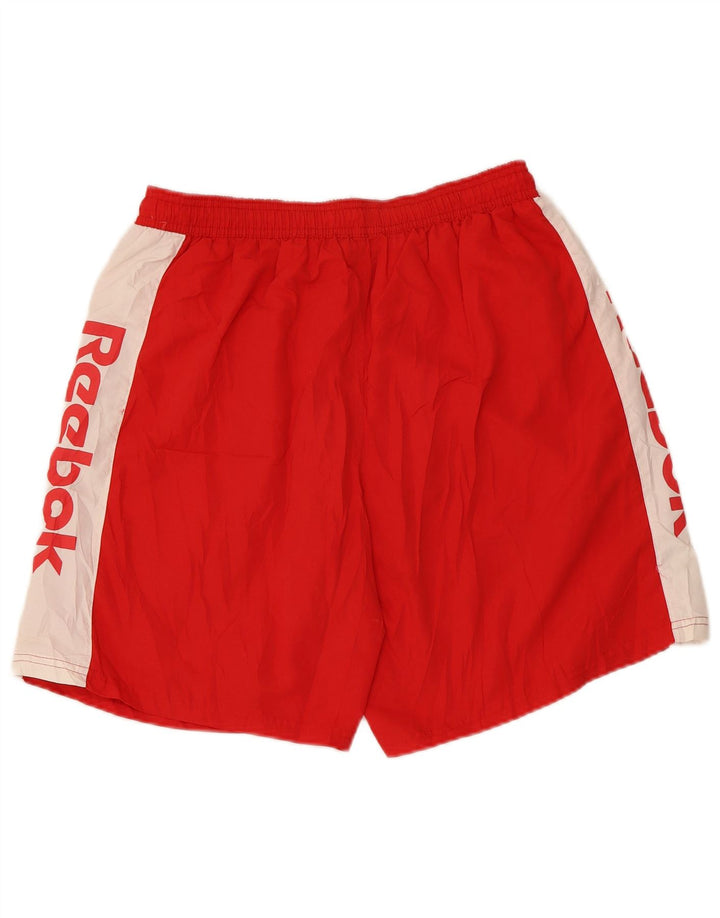 Reebok Bañador gráfico para hombre XL Rojo Colorblock