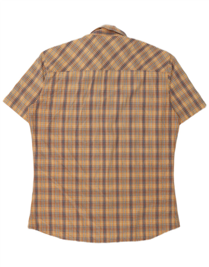 Marlboro Classics Camisa de manga corta para hombre 2XL Beige Check