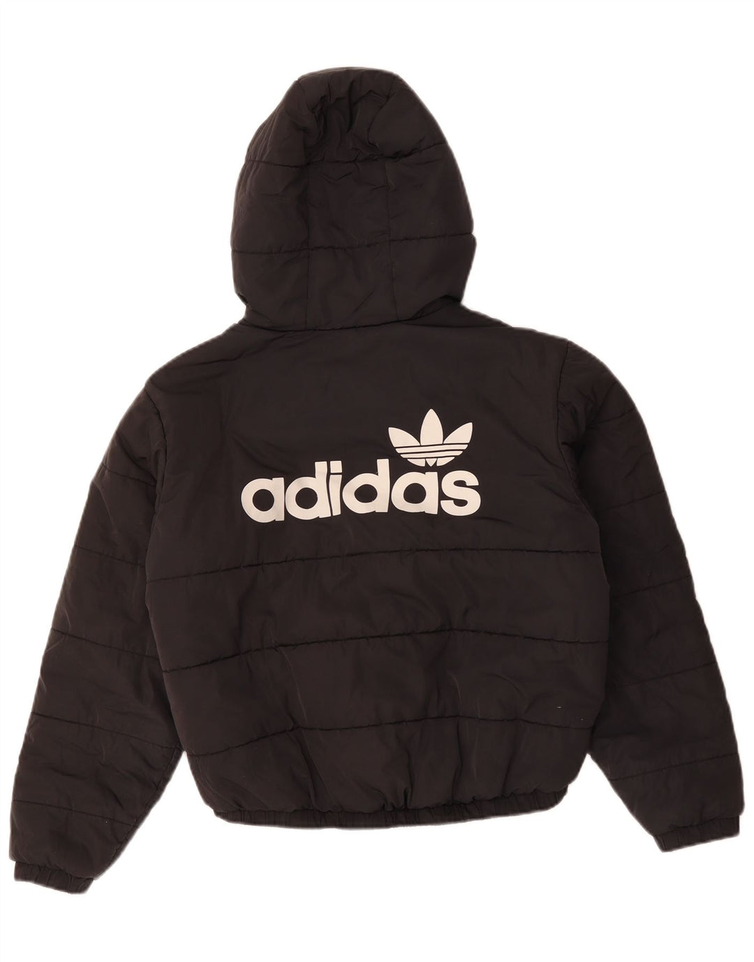 Adidas - Chaqueta acolchada con capucha para mujer, talla grande, color negro