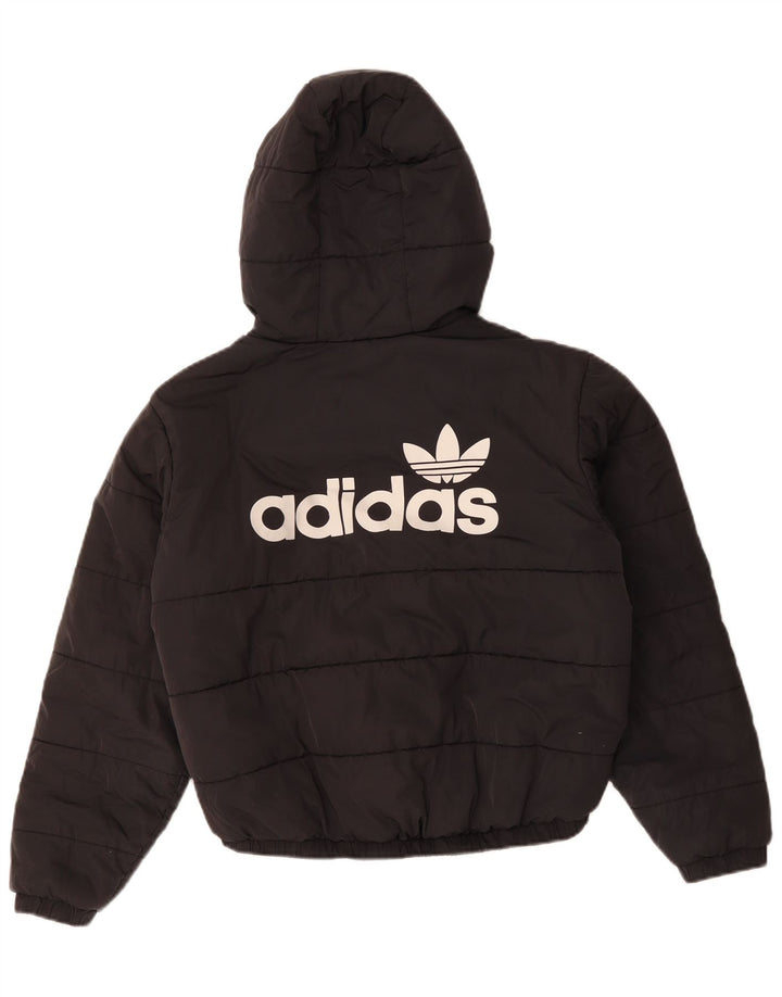 Adidas - Chaqueta acolchada con capucha para mujer, talla grande, color negro