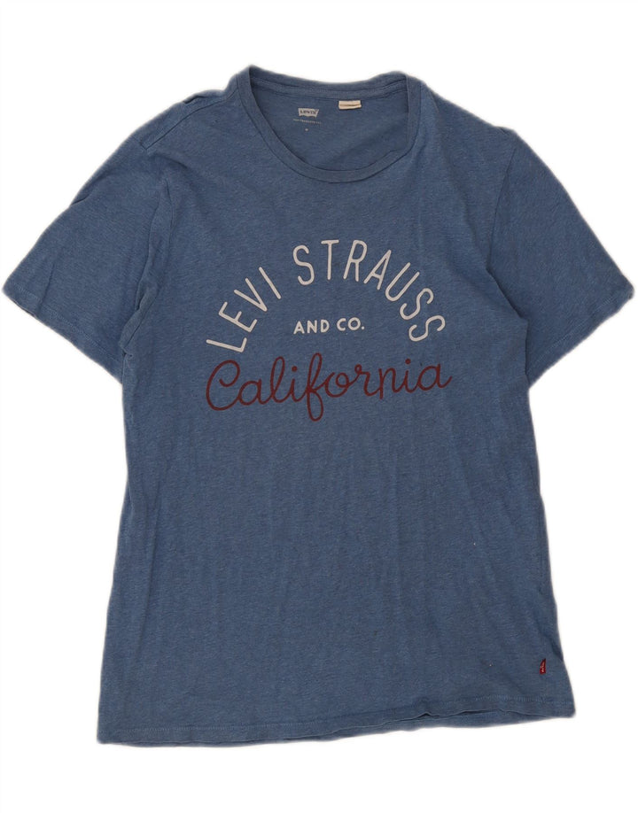 Levi's Camiseta gráfica para mujer Top UK 12 Algodón azul medio