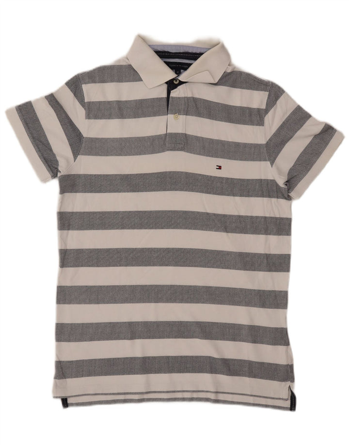 TOMMY HILFIGER Polo de hombre de algodón a rayas gris medio