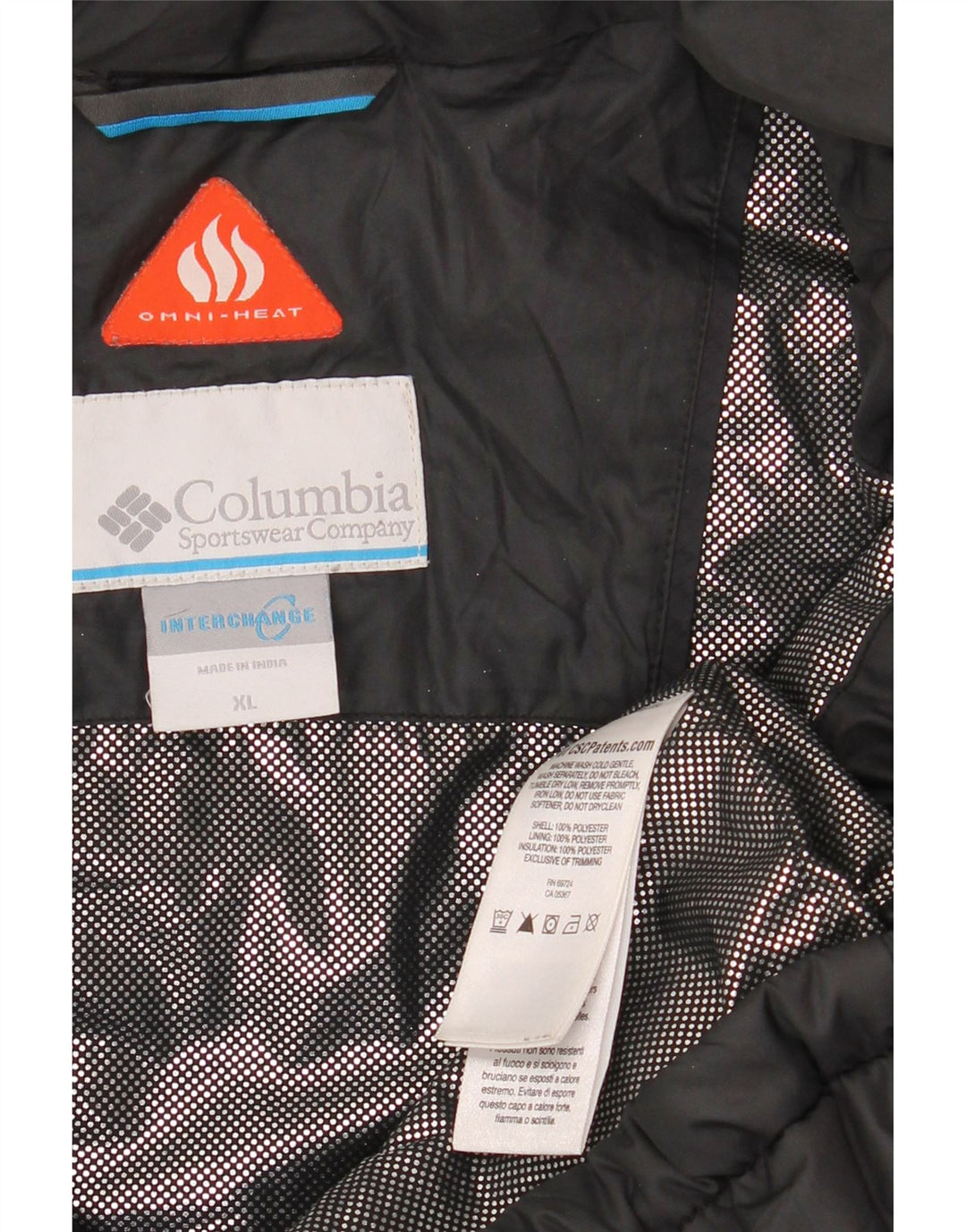 COLUMBIA Chaqueta acolchada Interchange para hombre UK 42 XL Poliéster negro