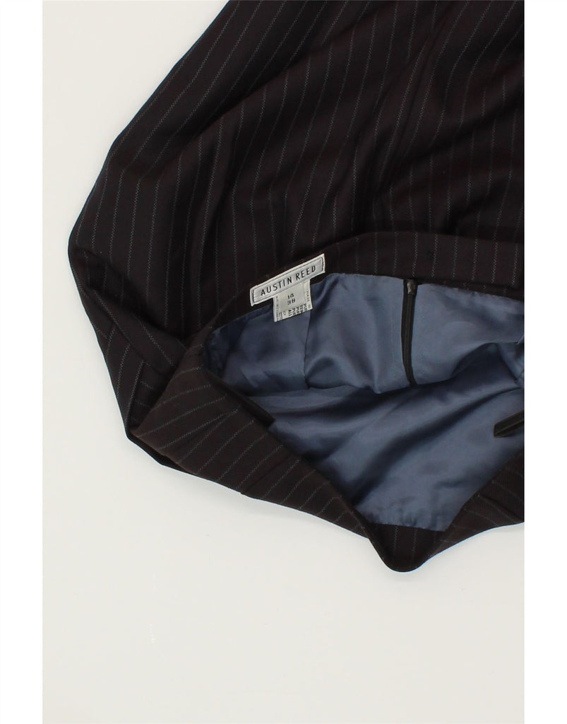 AUSTIN REED Womens Straight Skirt UK 14 Medium W30 Black Striped Wool Vintage Austin Reed and Second-Hand Austin Reed from Messina Hembry 
