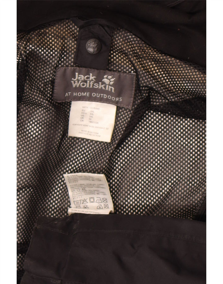 Jack Wolfskin Chaqueta impermeable con capucha para hombre UK 50 3XL Poliamida negra