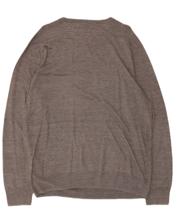 J. Crew Jersey con cuello barco para hombre XL Algodón moteado gris