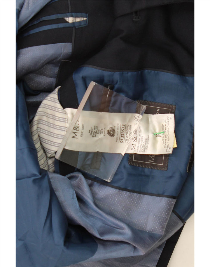 MARKS & SPENCER Chaqueta tipo blazer de 2 botones para hombre UK 36 Small Azul marino