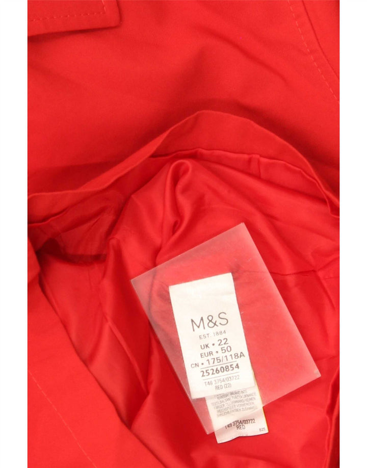 Marks & Spencer Gabardina corta para mujer UK 22 3XL Poliéster rojo