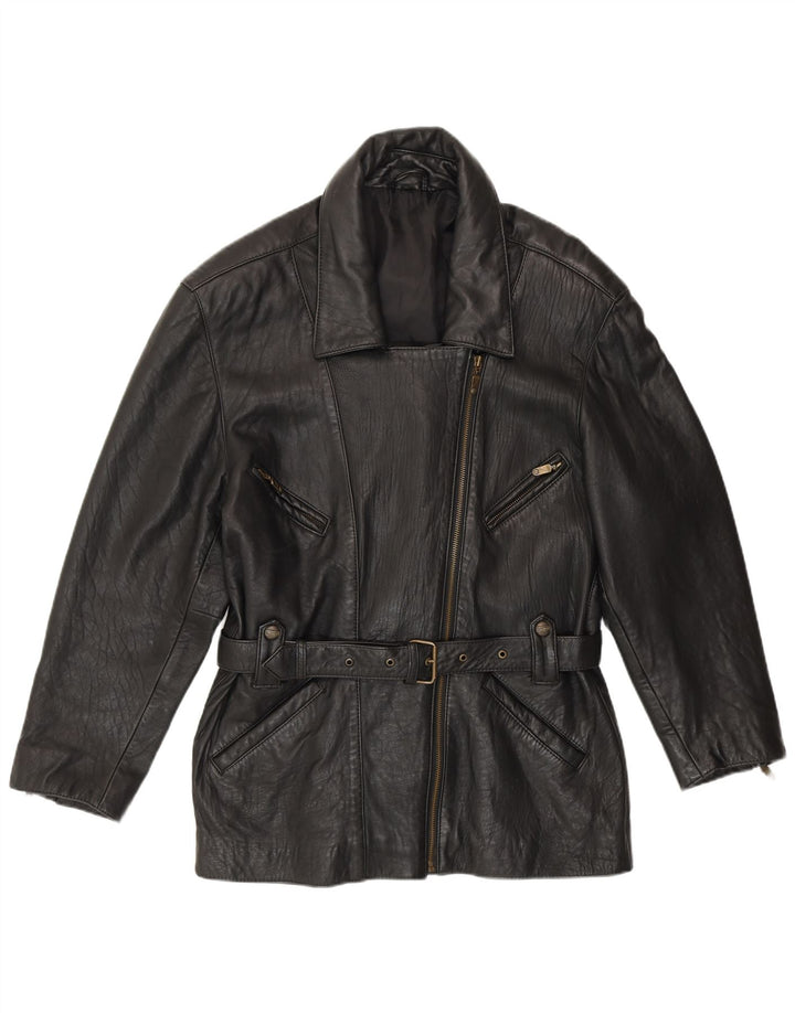 MADDOX Chaqueta de cuero para mujer IT 42 Medium Cuero negro