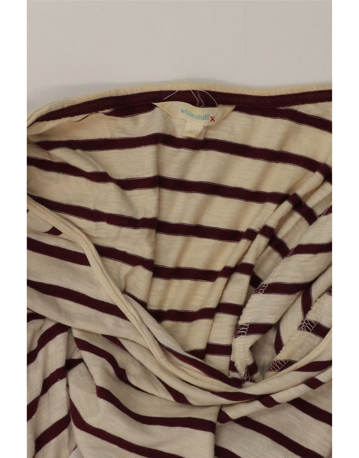 White Stuff Top de mujer de manga larga UK 40 Small Off White Stripes