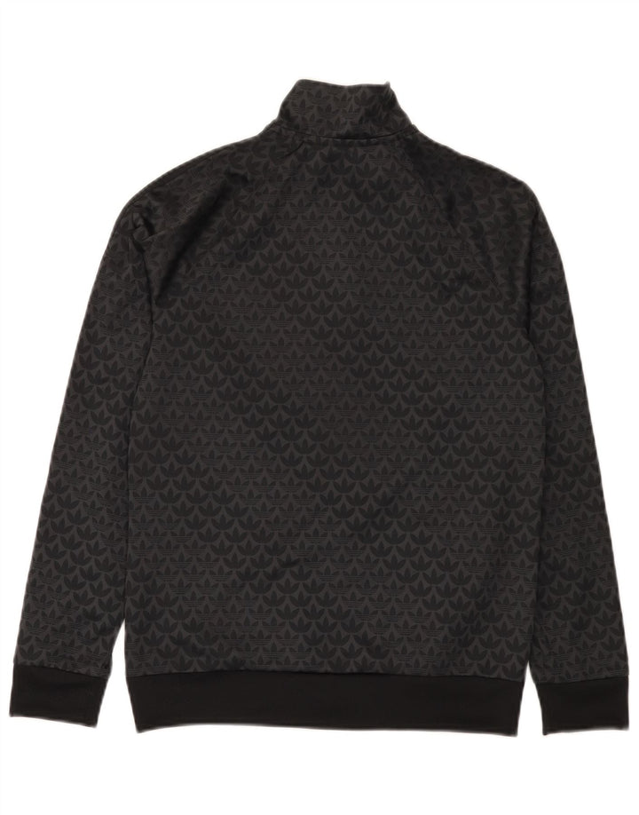 Adidas Boys Graphic Chándal Top Chaqueta 12-13 Años Negro Poliéster