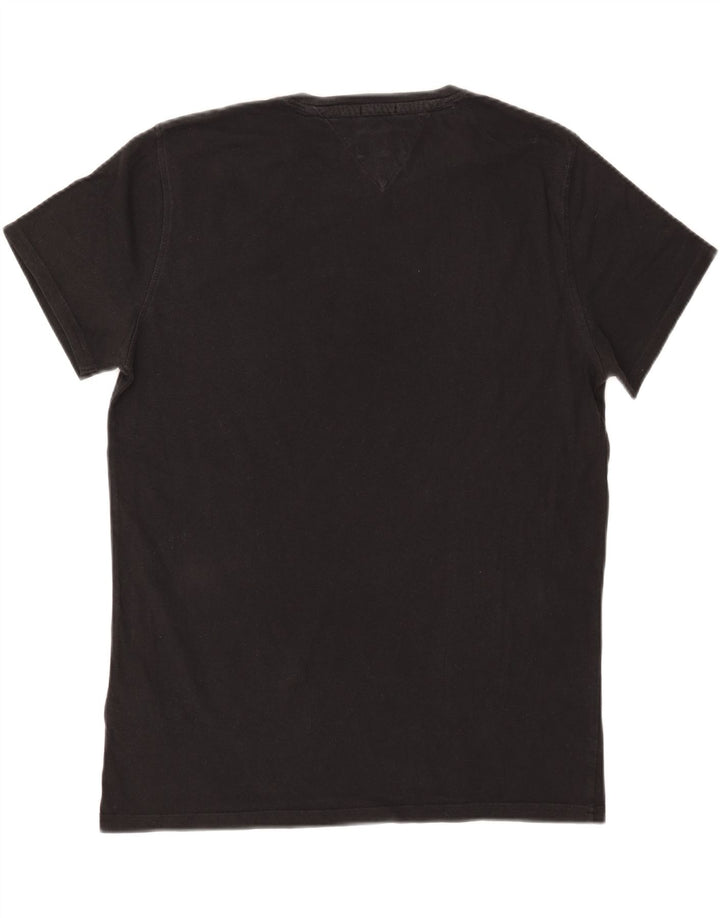 Tommy Hilfiger Camiseta Regular Fit para Hombre Top Medio Algodón Negro
