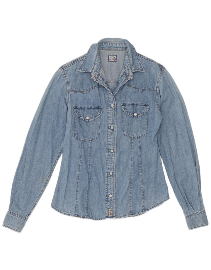 OXXY Camisa vaquera para mujer UK 12 Algodón azul medio