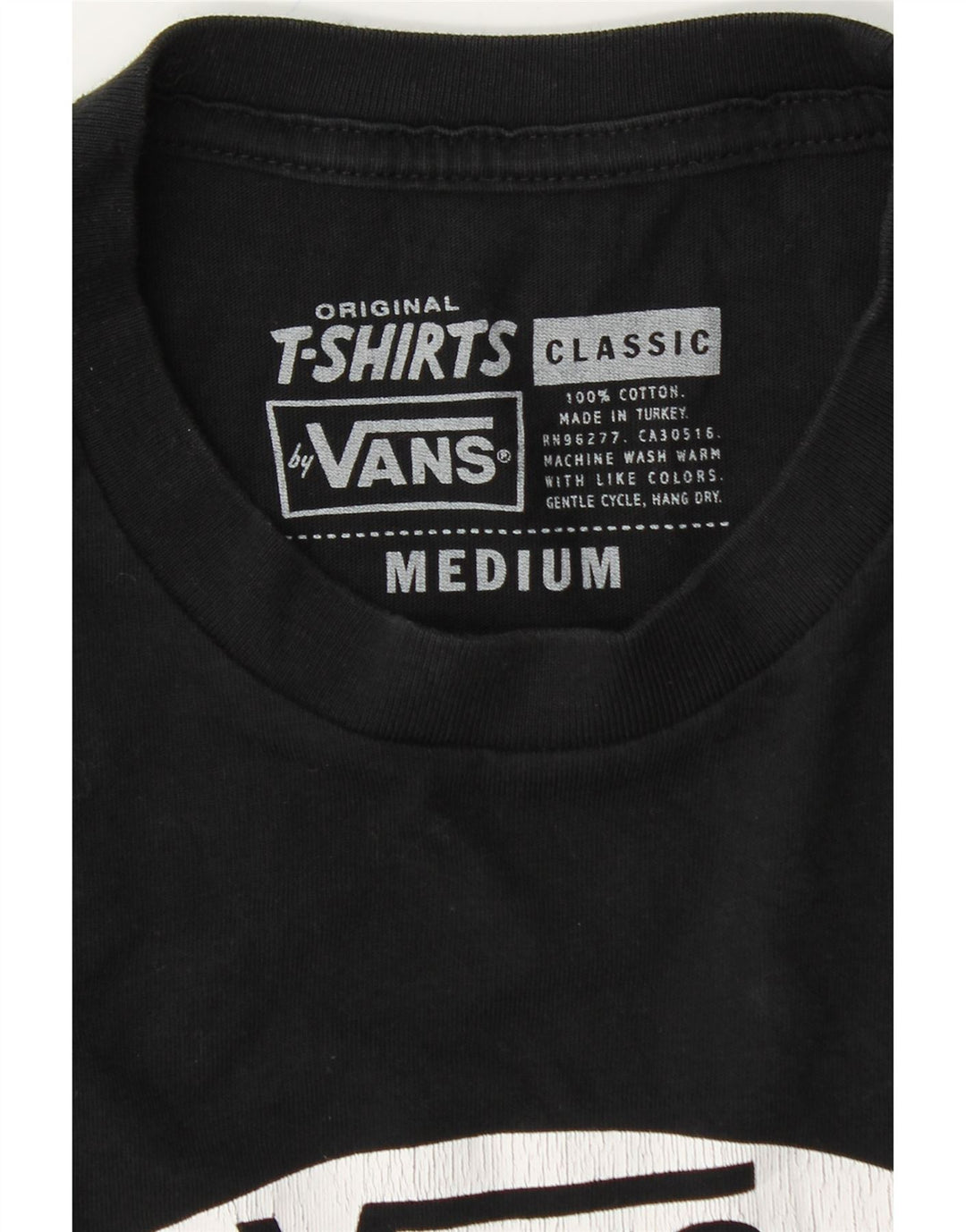 VANS Hombre Classic Fit Graphic Top Manga Larga Algodón Negro Mediano