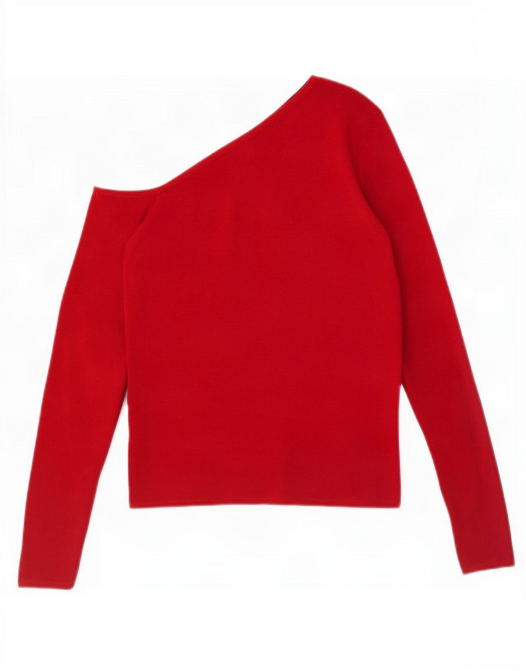 Zara Top Corto De Un Hombro Para Mujer UK 42 Viscosa Roja Mediana