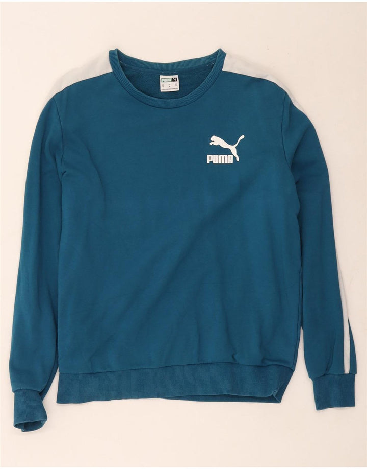 Puma - Sudadera para mujer (talla 40), color azul medio, algodón