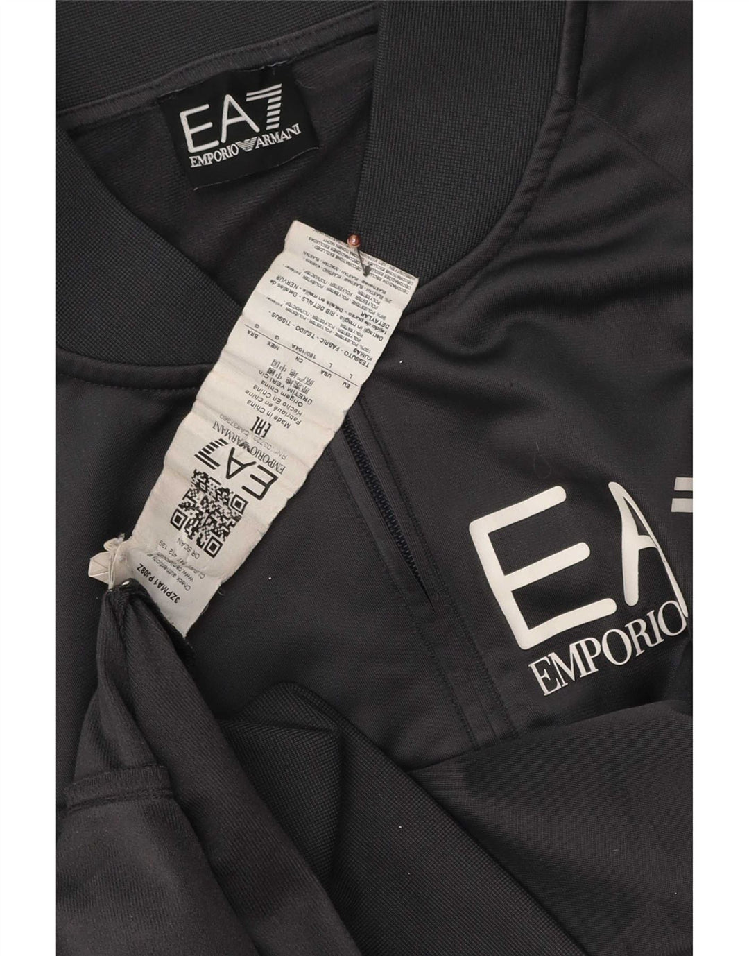 Emporio Armani Chaqueta superior de chándal con gráfico para hombre Poliéster gris grande