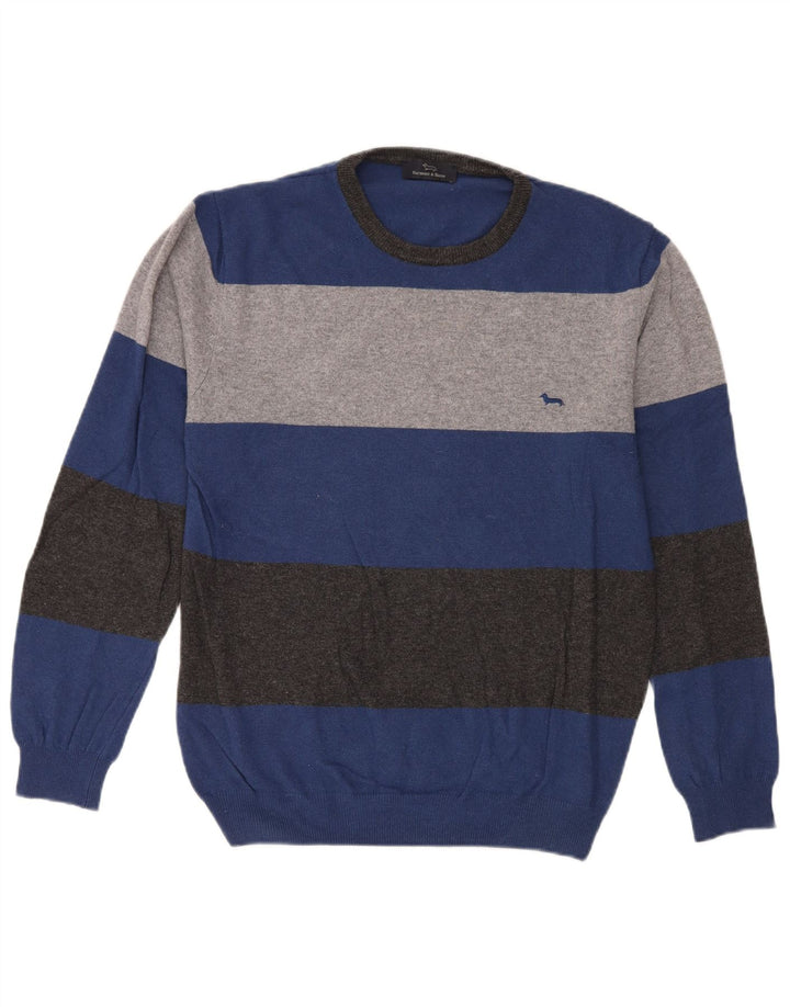 Harmont & Blaine Jersey De Cuello Redondo Para Hombre De Poliamida A Rayas Azul Grande