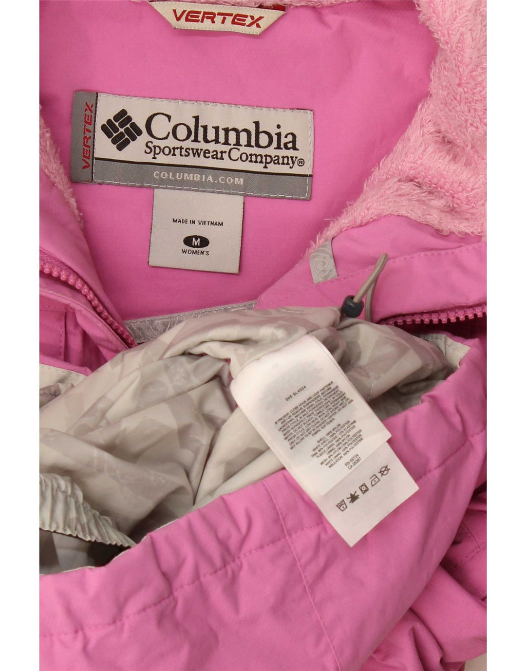 Columbia Chaqueta impermeable con capucha para mujer UK 44 Medium Pink Nylon
