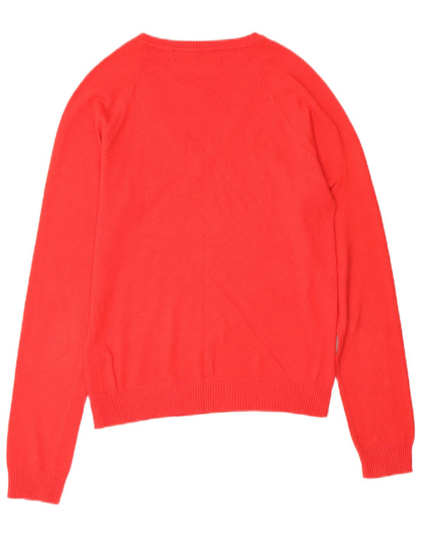 Zara - Jersey con cuello en V para mujer, talla 40, talla pequeña, algodón rojo