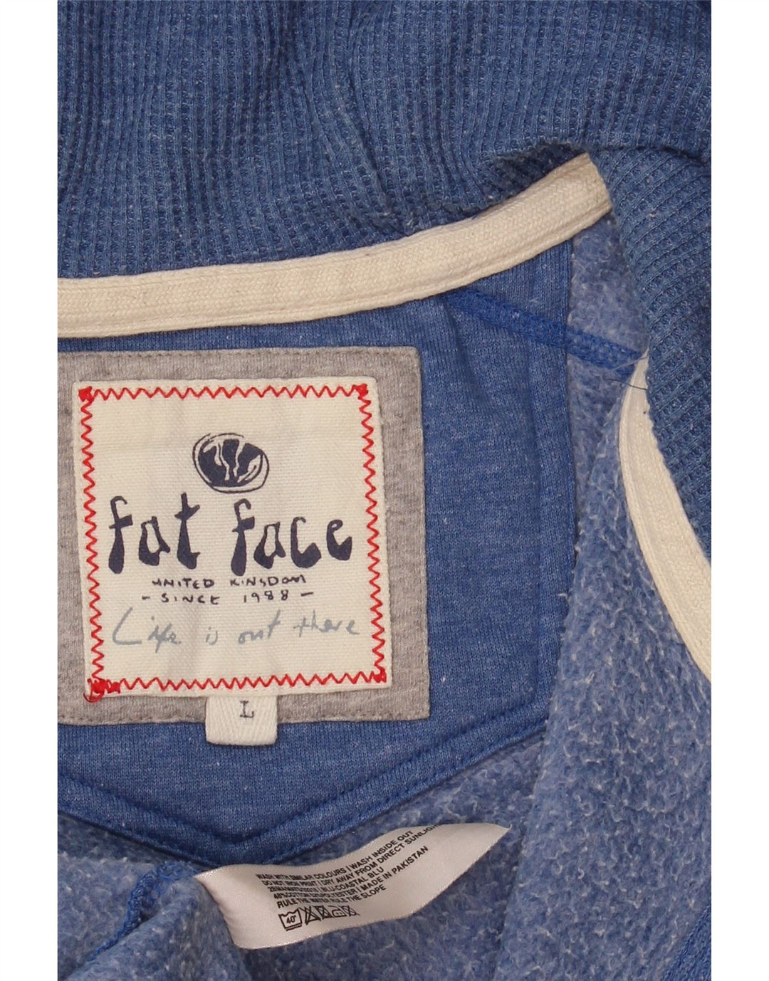 Sudadera con capucha y cremallera para hombre Fat Face Algodón azul grande