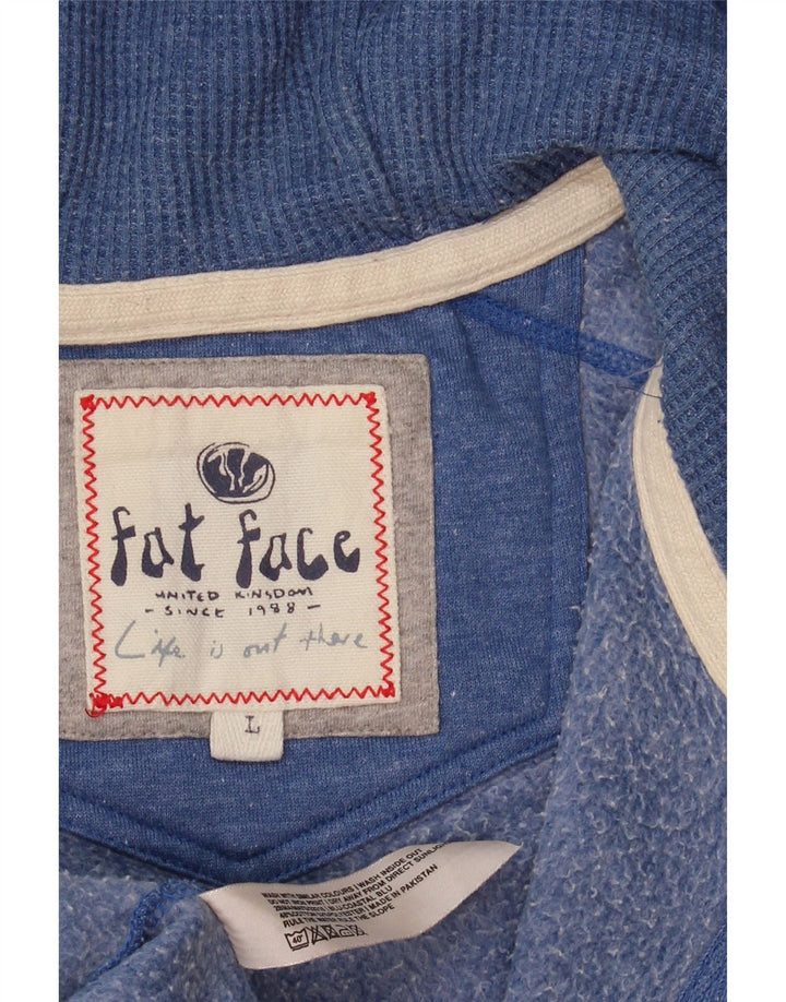 Sudadera con capucha y cremallera para hombre Fat Face Algodón azul grande