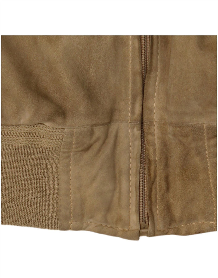 Vintage hombres ante bomber chaqueta Reino Unido 38 medio beige