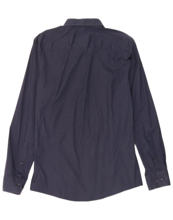 Camisa Hugo Boss Hombre Slim Fit Algodón Azul Marino Pequeño