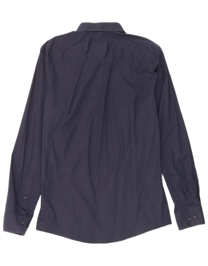 Camisa Hugo Boss Hombre Slim Fit Algodón Azul Marino Pequeño