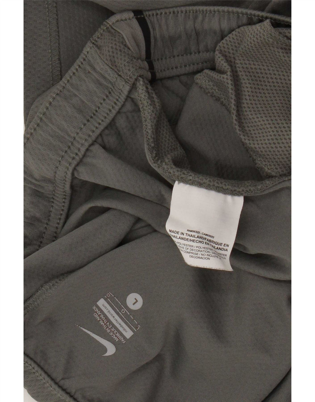 Nike - Pantalones cortos deportivos para hombre, poliéster a rayas grises grandes