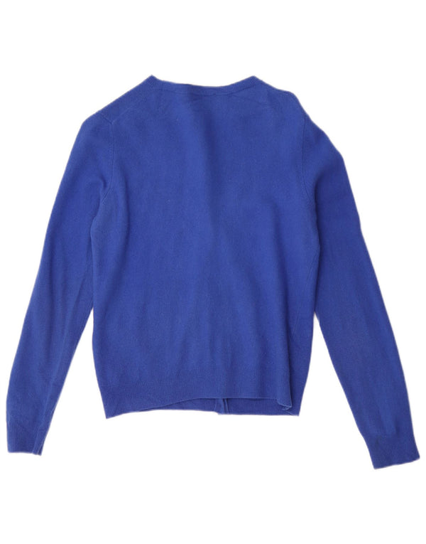 Benetton Cárdigan Corto Mujer UK 42 Lana Nueva Azul Medio